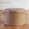 Flat Rattan Pouf