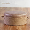 Flat Rattan Pouf