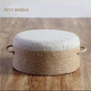 Flat Rattan Pouf
