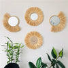 Fringed Wicker Mirrors