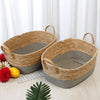 Gray Wicker Storage Basket