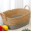 Gray Wicker Storage Basket