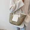 White Wicker Beach Bag