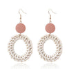White Wicker Earrings
