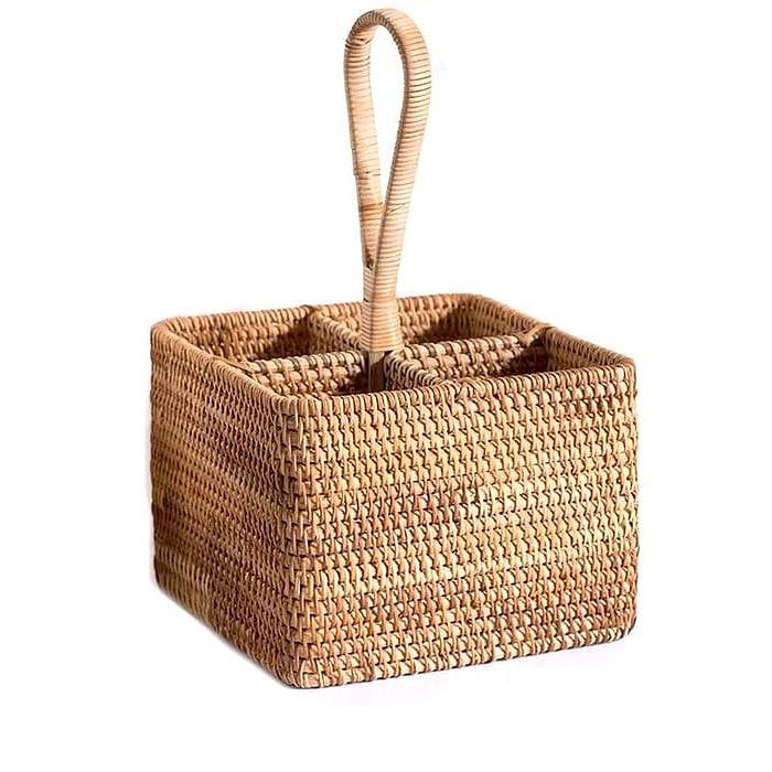 Wicker Bottle Holder Basket