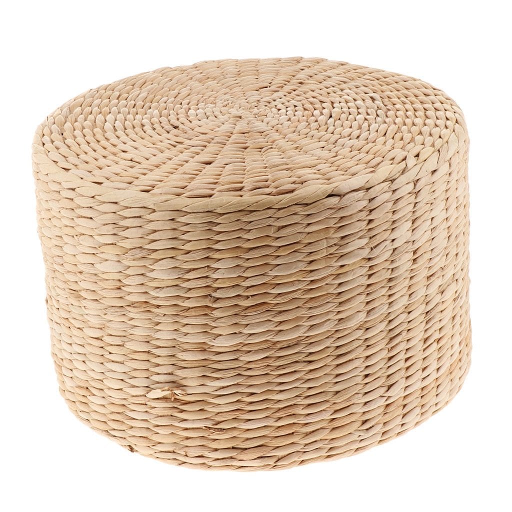 Woven Rattan Pouf